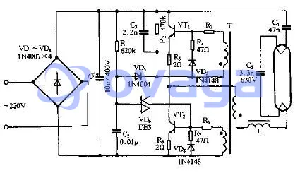 Figure 1: Electronic ballast circuit
