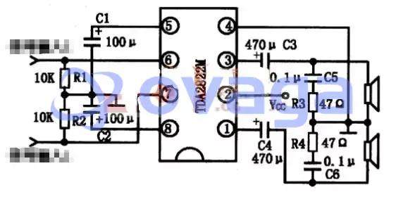 TDA2822M Typical Application Circuit Diagram
