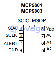 MCP9803-M/MS  pin out