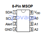 MCP9808T-E/MS  pin out